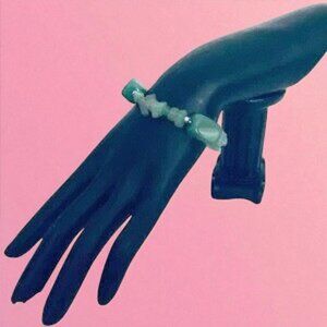 Vintage Green Aventurine Genuine Stone Stretch Bracelet